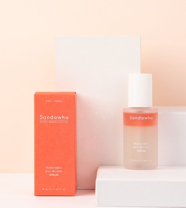 Double Effect Anti-Wrinkle Serum con caja.